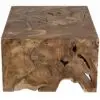 Wooden tabletop made from irregular slabs with visible grain and cracks.
