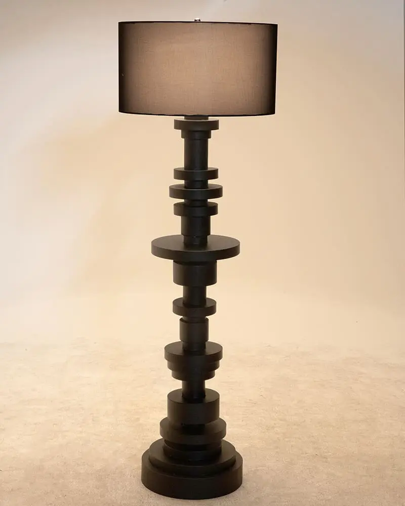 Wilton Floor Lamp with Shade, Black Iron