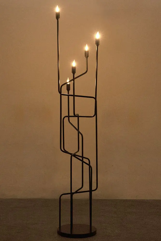 Moriarty Floor Lamp, Black Metal