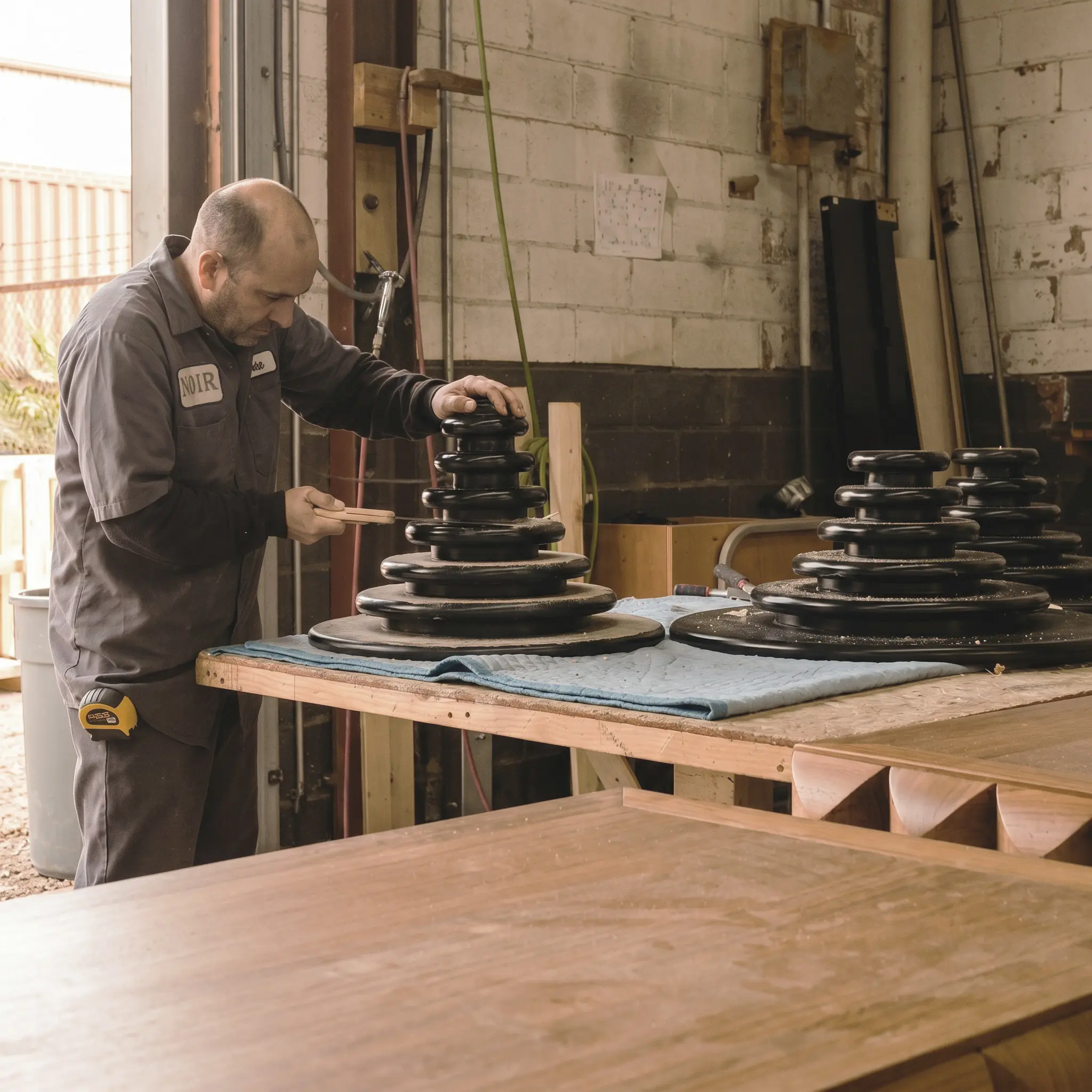 Small-batch Noir furniture production detail