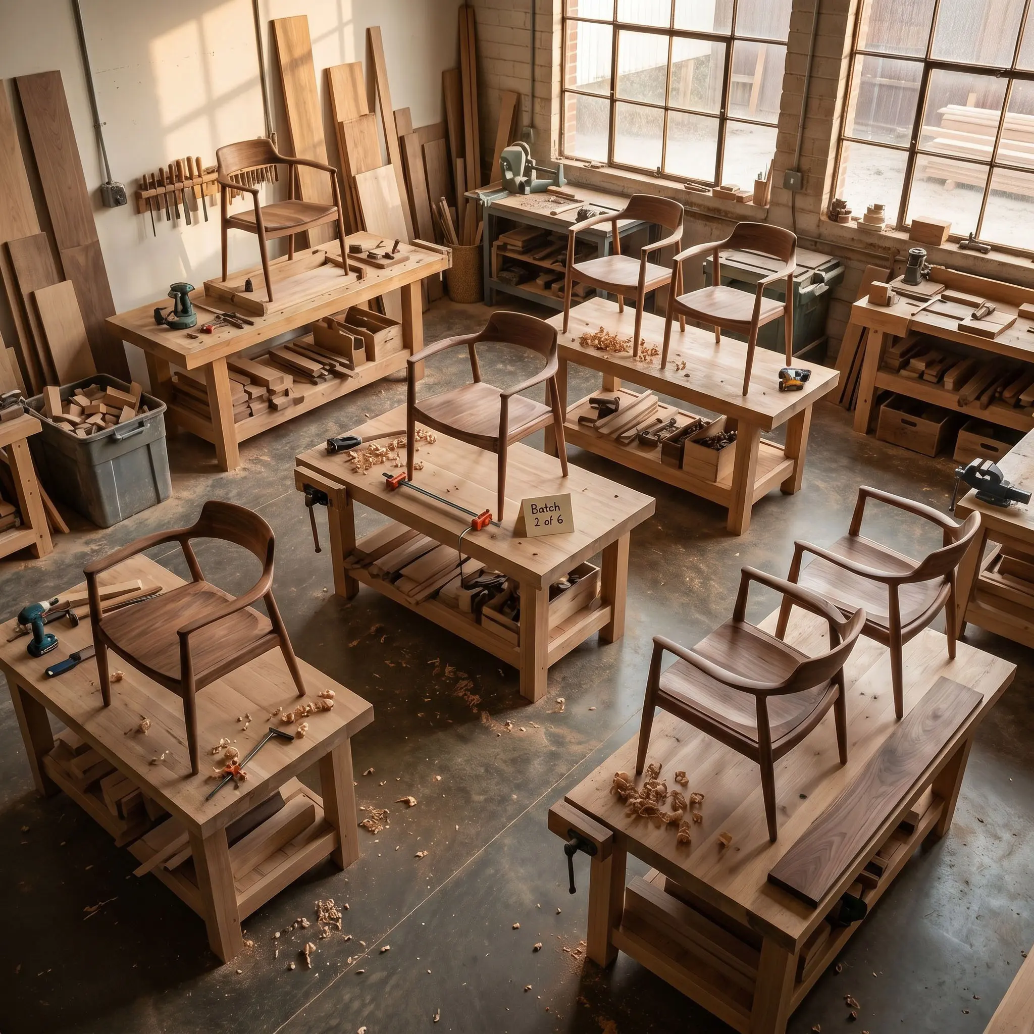 Small-batch Noir furniture production detail