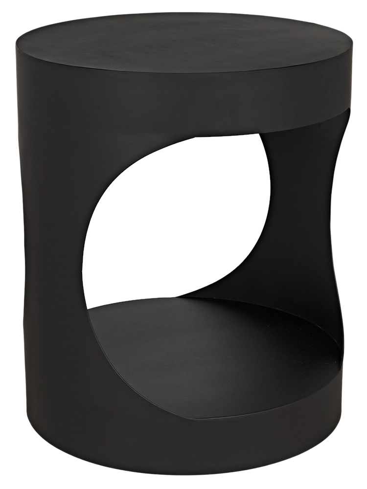 Eclipse Round Side Table, Black Iron