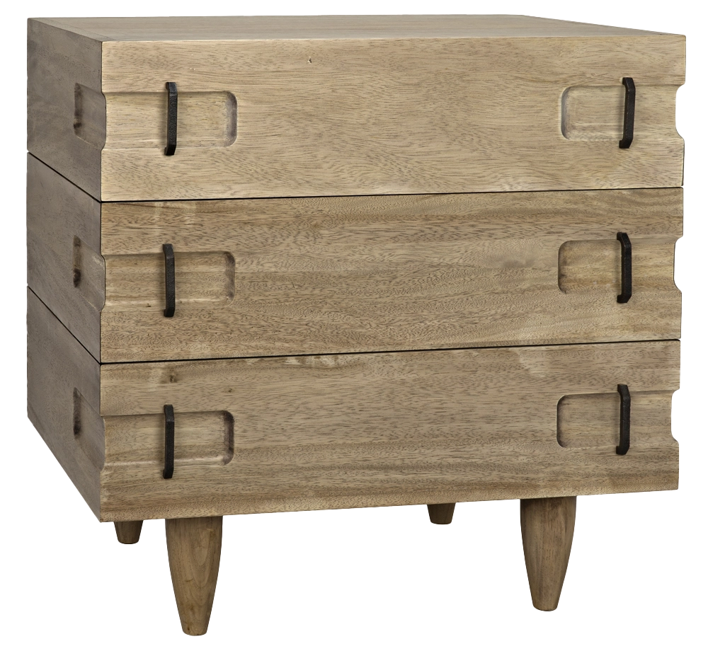 David 32" Side Table, Washed Walnut