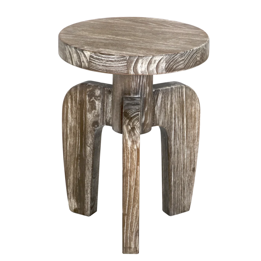 New Shizue Small Side Table, Distressed Mindi - Noir Trading