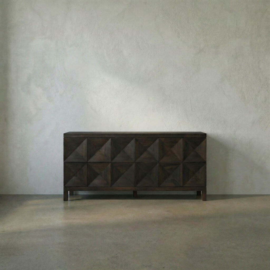 Quadrant 3 Door Sideboard, Ebony Walnut - Noir Trading Inc.