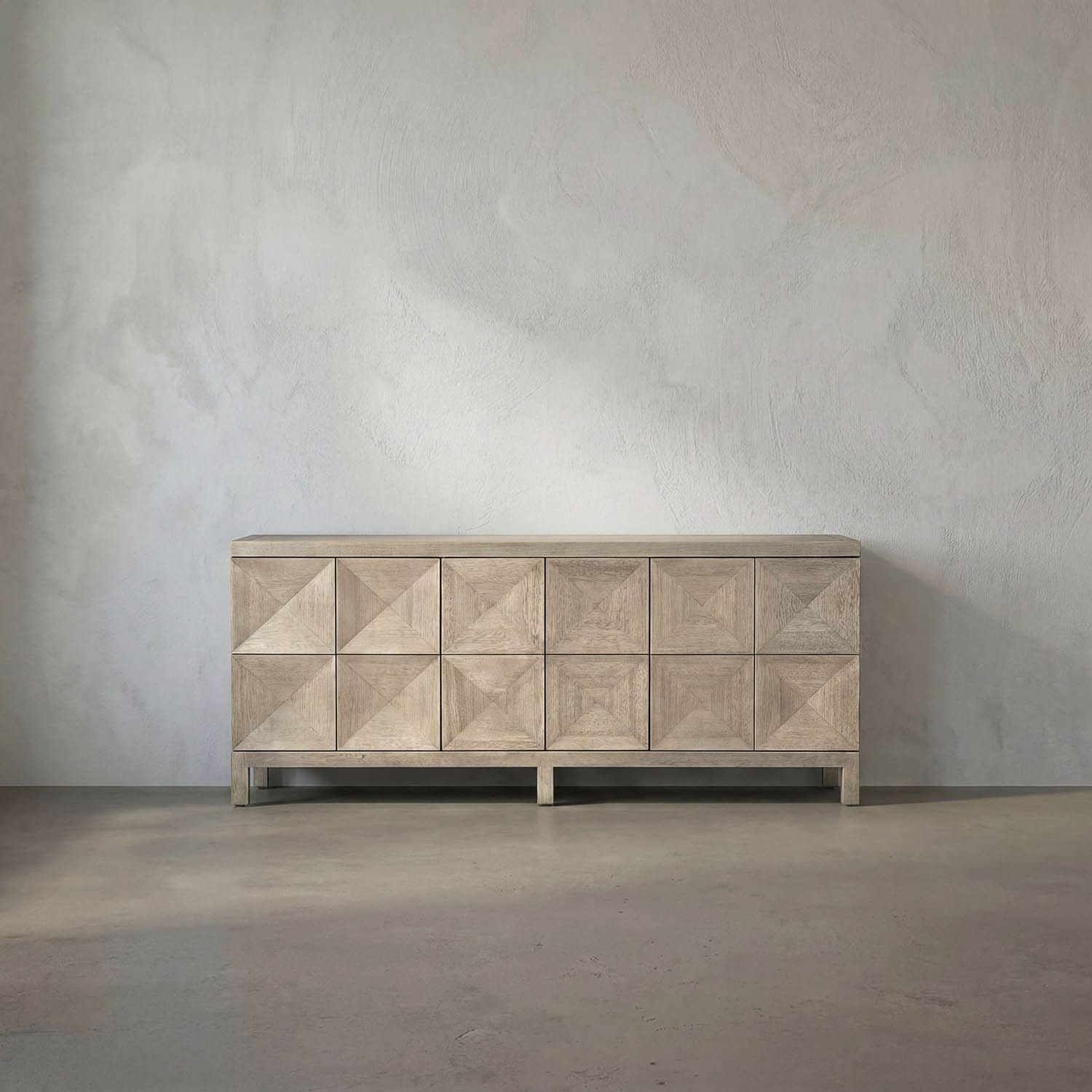 Quadrant 3 Door Sideboard, Washed Walnut - Noir Trading Inc.